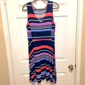 a.n.a. Striped Sleeveless A-line Fit and Flare Dress Size Large